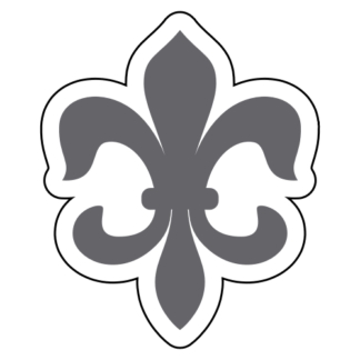 Fleur-de-lis Sticker (Grey)